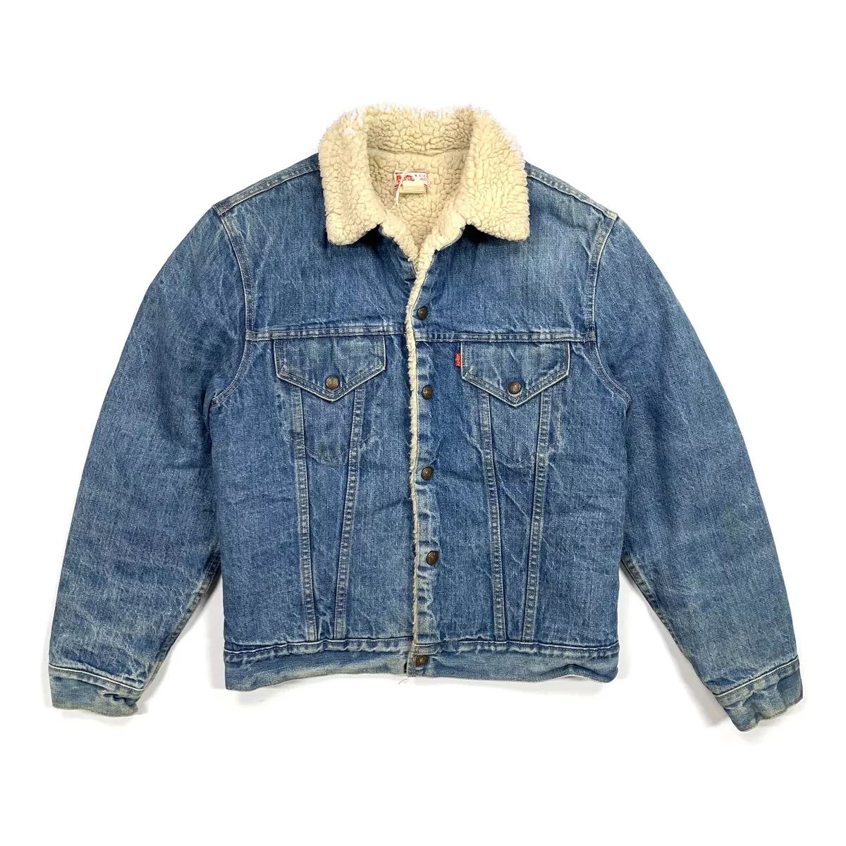 Vintage 70s Levis Fur / Fleece / Sherpa Lined Denim Jean Jacket