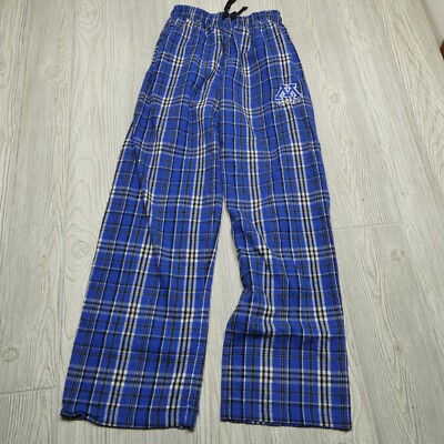 Michigan Wolverines Hockey Pajama Pants Adult Small Blue Plaid Soft Fleece 