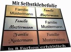 Klingelschild Türschild Briefkastenschild Namensschild mit Gravur selbstklebend