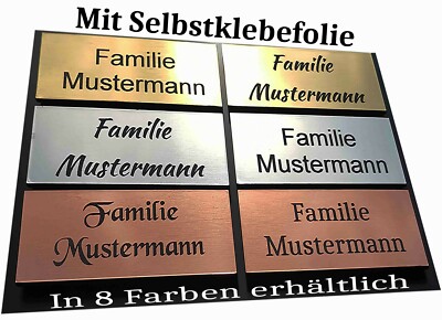 Klingelschild Türschild Briefkastenschild Namensschild mit Gravur selbstklebend