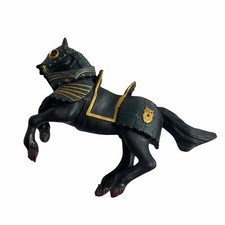 Papo Medievel Knight In Black Armour's Horse PVC Figurine 2005