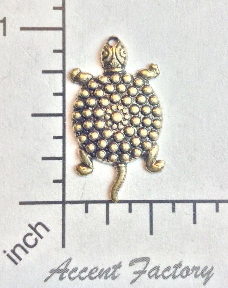 48453 - 3 Pc Turtle Jewelry Finding BRASS Oxidized
