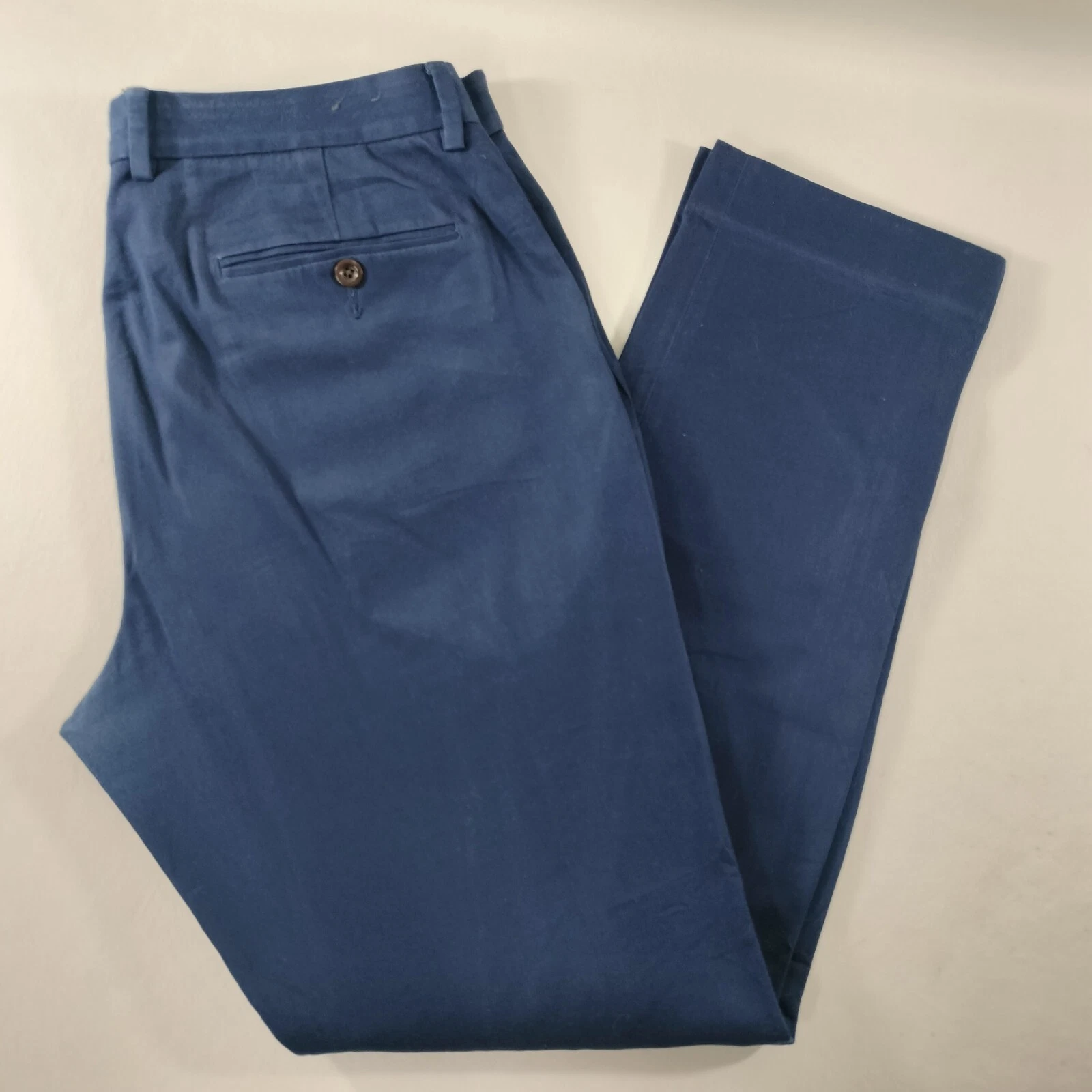 J Crew Bowery Stretch Slim Blue Khaki Pants Mens Size Actual 34x31