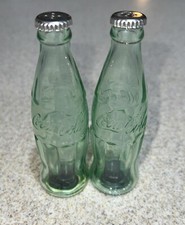 Vintage Mini Drink Coca-Cola Coke Glass Salt and Pepper Shakers Taiwan 4.5 Inch