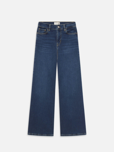 NWT Frame Women's Le Slim Palazzo Blue Denim Jeans Stretch High-Rise Kinmount 28