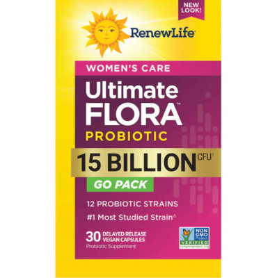Renew Life Women's Care Ultimate Flora Probiotic 15 Billion Go Pack(30 Capsules)