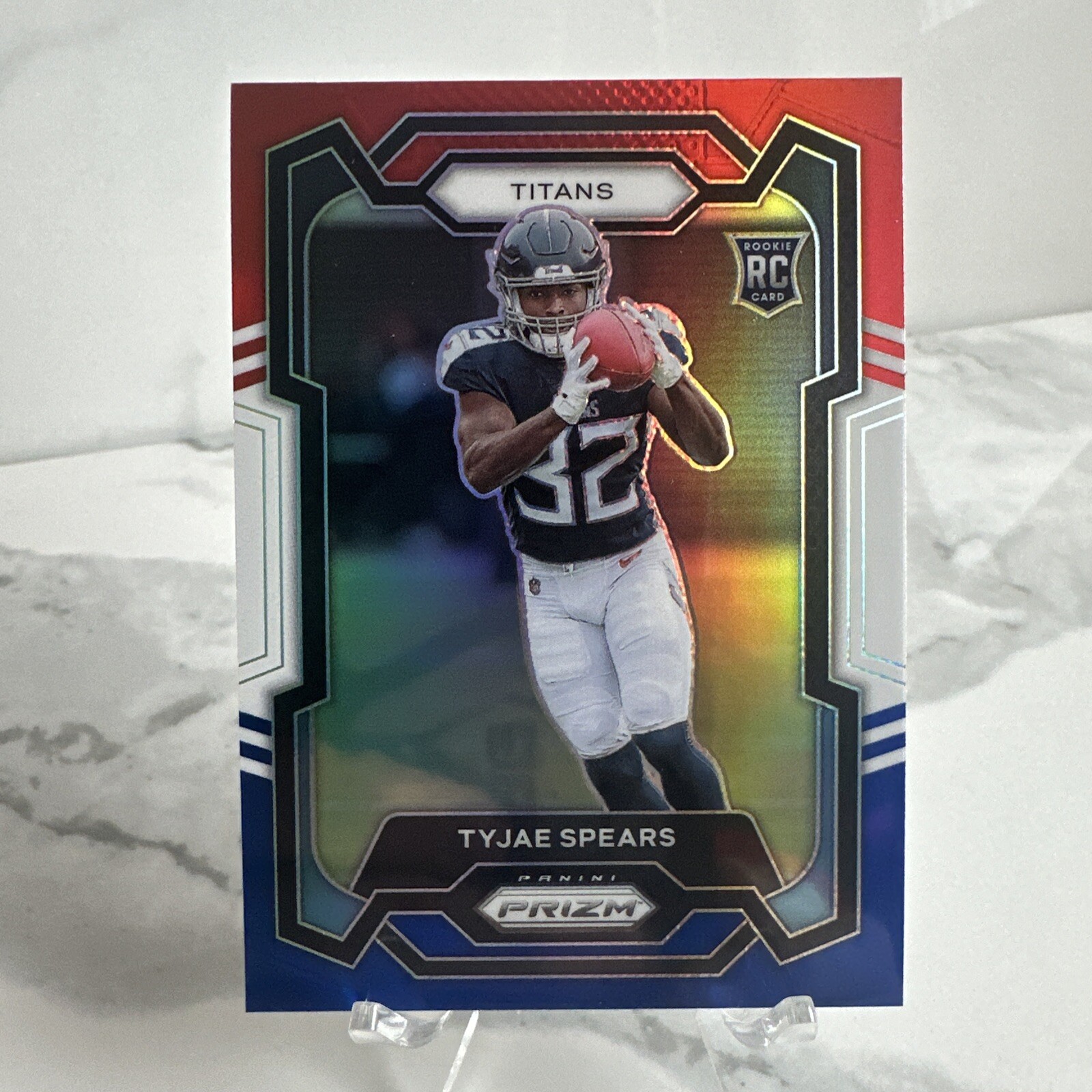 2023 Panini Prizm Tyjae Spears Red White & Blue RWB Rookie Card RC #396 Titans