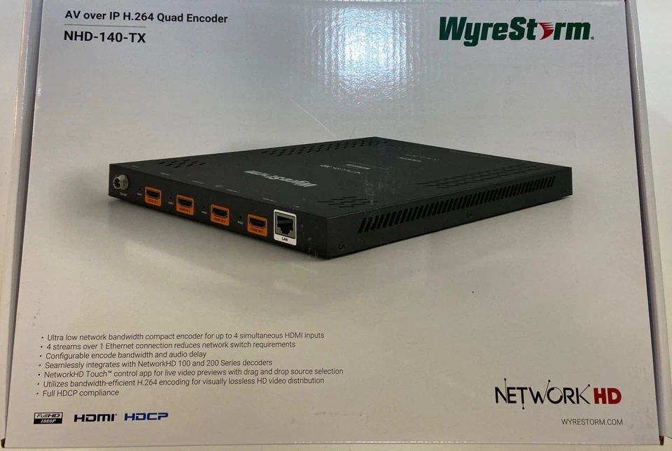 WyreStorm NHD-140-TX NetworkHD 100 Series AV over IP H.264 Quad Encoder (NEW) - Image 2 of 3