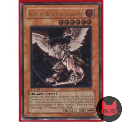 Yugioh Horus der Schwarzflammendrache LV6 SOD-DE007 Ultimate Rare 1. Auflage LP