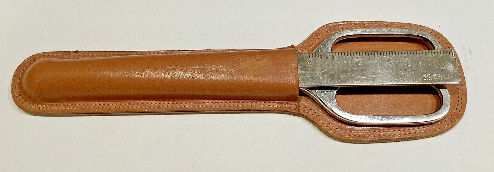 Antique SET Scissors 9” & Measurer Opener SOLINGEN GERMANY w/Leather Case