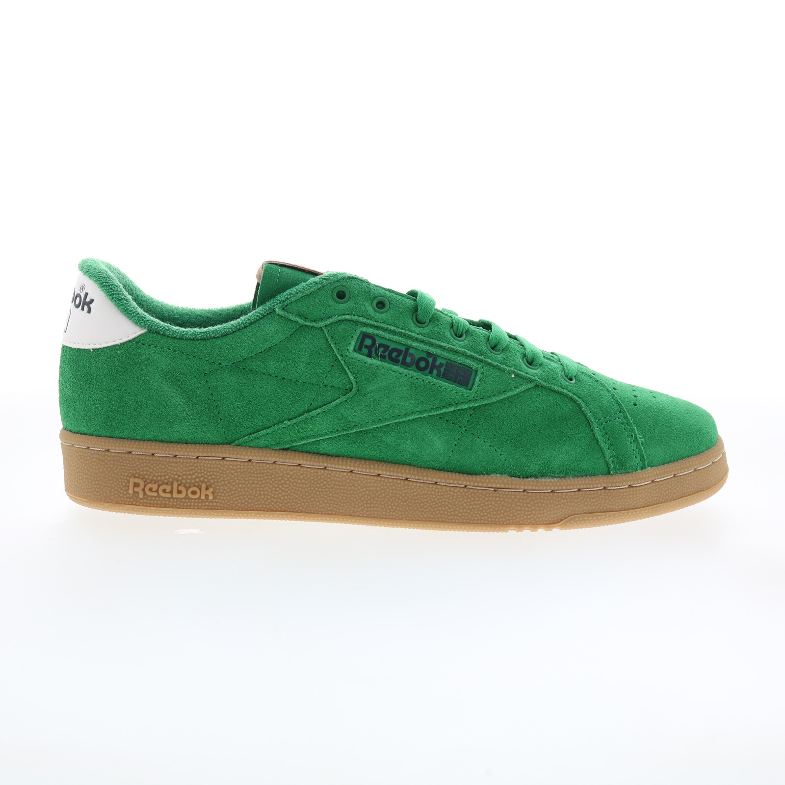 Reebok Club C Grounds Mens Green Suede Lace Up Lifestyle Sneakers Shoes