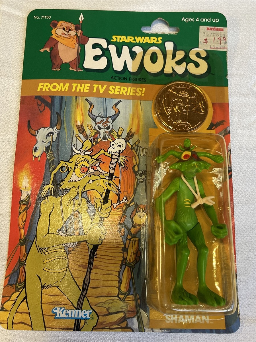 Star Wars Ewoks Dulok Shaman 1985 Kenner Action Figure and Coin