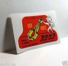 Dons Speed Shop Old 1950s Style Racing Decal Vinyl Sticker Hot Rod Rat Rod