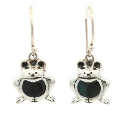 Video Samuel B Behnam 925 Sterling Silber Muschel Frosch   Ohrhänger Designer 