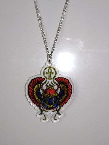 Acrylic Ankh Scarab Beetle Double sided Egyptian Pendant Charm - Picture 5 of 9