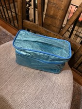 Elsa blue glitter cosmetic bag