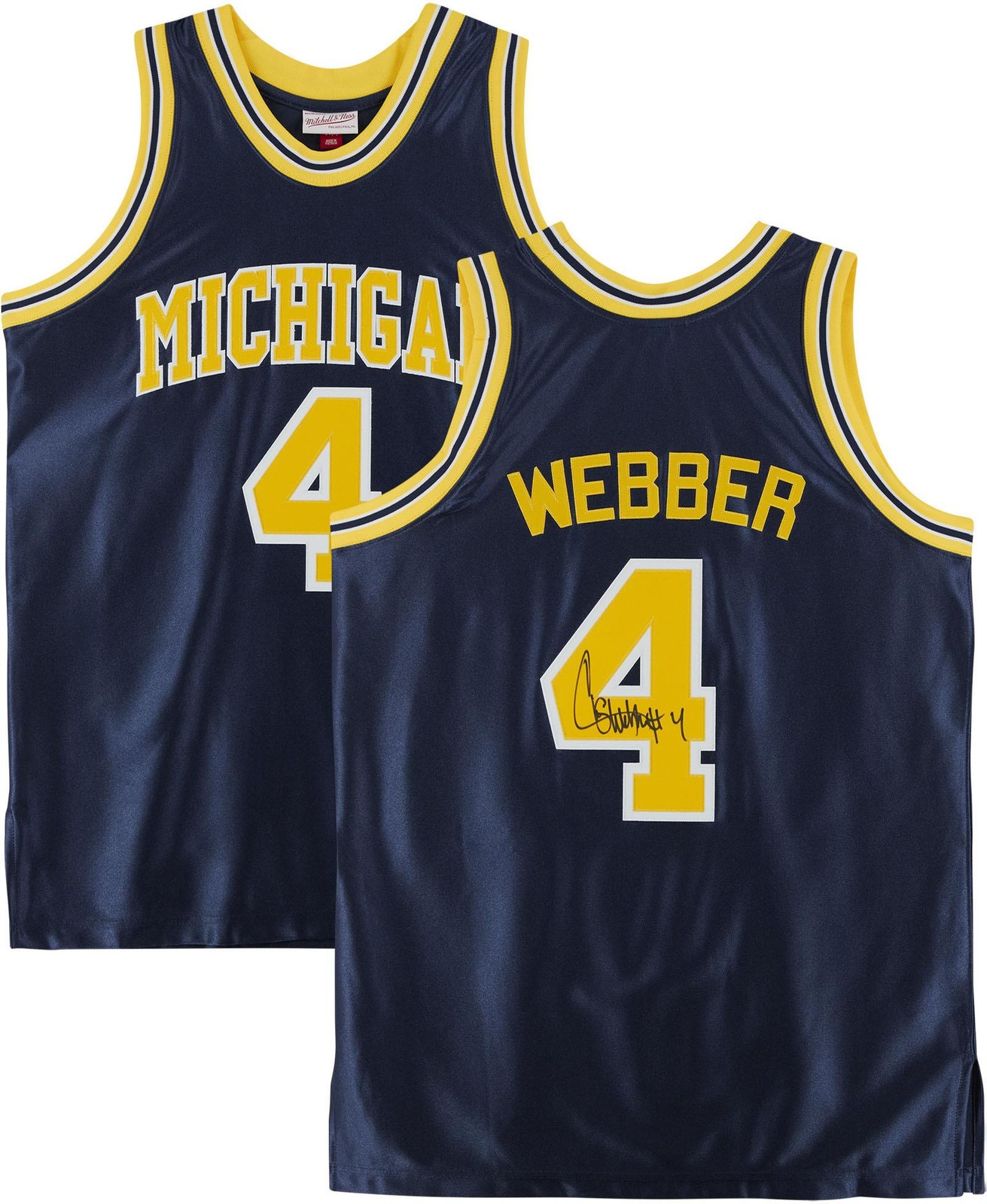 Chris Webber Autographed Signed Sacramento Kings Michigan Wolverines Mitchell & Ness Navy 1991-1992 Jersey 