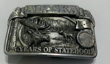 Metal Belt Buckle - Alaska: 25 Years of Statehood - 1983 Limited Ed
