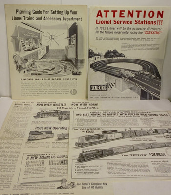 RARE Vintage Lot of Lionel 1962 Brochures/Promotional Flyers - Lot C