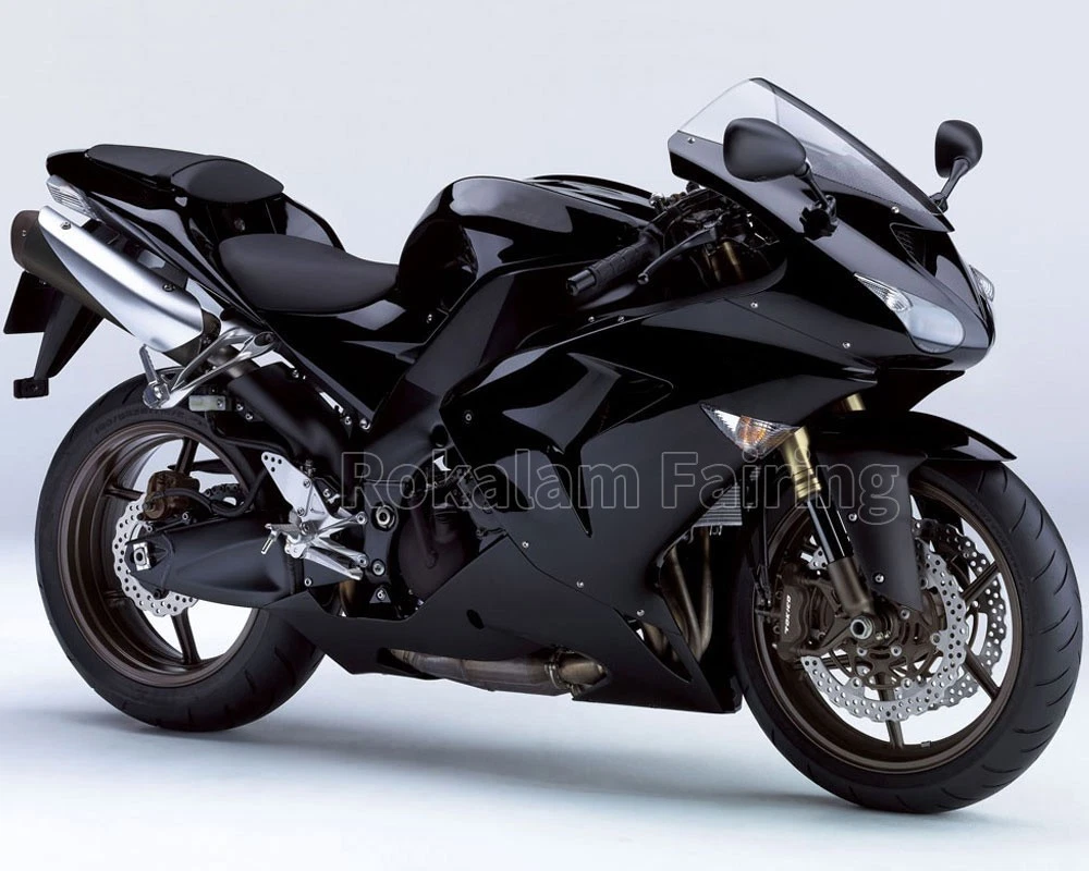 For Cover ZX-10R 2006 2007 ZX10R06 07 Black Aftermarket Sportbike ABS Fairings - 第 1/1 张图片