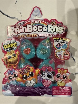 Rainbocorns Itzy Glitzy Surprise 4 pack Toys Collectible Eggs - Find The Rare 
