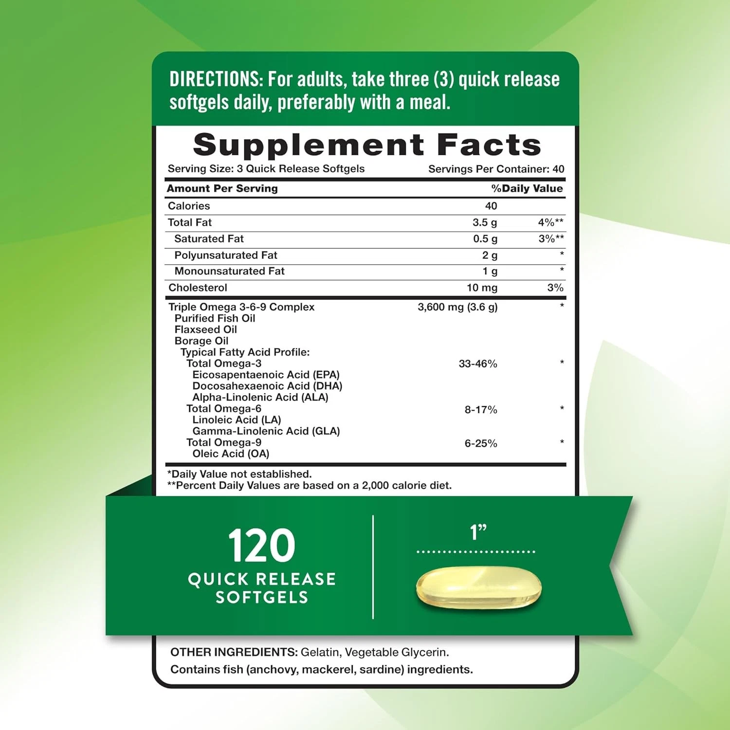 Nature's Truth 3600mg Omega 3-6-9, 120 Softgels 4