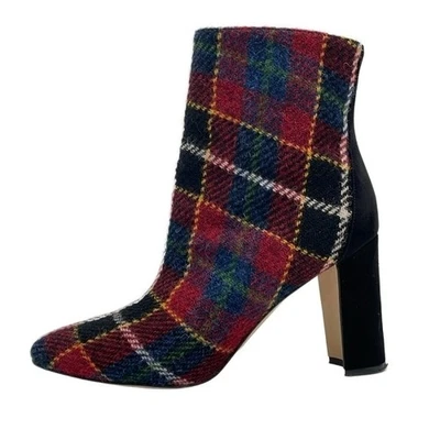 MANOLO BLAHNIK ROSIE Botines EU38 UK5 US8 Mujer Multicolor Lana 9cm Tacón - Imagen 1 de 4