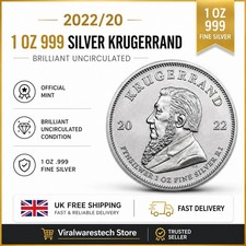 2022/20 South Africa 1 oz 999 Silver Krugerrand Coin Brilliant Uncirculated