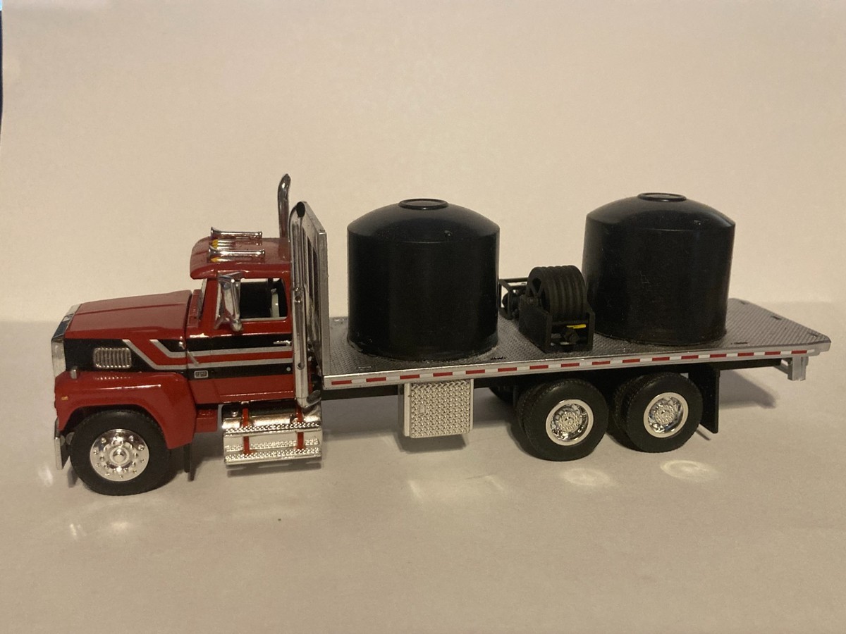custom DCP 1/64 Ford LTL-9000 flatbed truck - fertilizer tanks