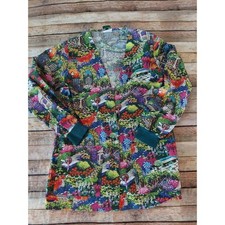 Cottonality Colorful Women Top Scrub Made in USA Sz L