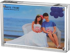 Clear Acrylic Photo Frame,Magnetic Perspex Picture 2.5x3.5", clear