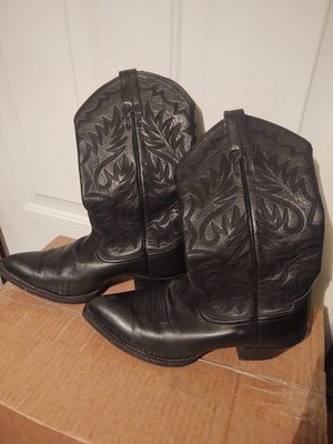 Ariat Heritage Men Western R-Toe Black Leather Cowboy Boots 8.5 D
