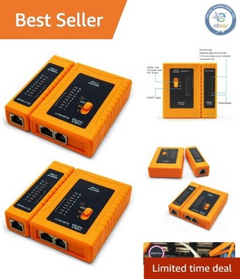 NF-468 Dual Network Cable Tester 2-Pack for RJ45, RJ11, UTP - Easy Diagnostics