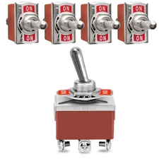 MGI SpeedWare 6-Pin DPDT One-Side Momentary Metal Toggle Switches, 20 Amp at ...
