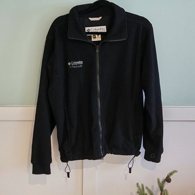 COLUMBIA TITANIUM Fleece Jacket Womens M Full Zip Black Outdoor Warm EUC