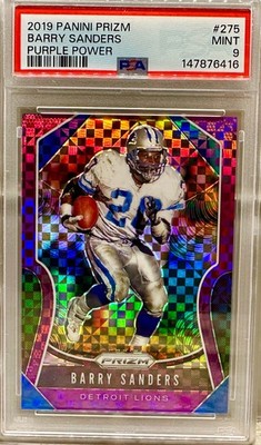 JERSEY # MATCH! 2019 Panini Prizm Barry Sanders #275 Purple Power 20/49! LIONS!