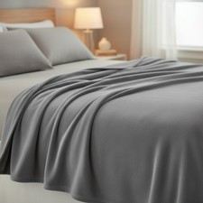 Plush Lightweight Pet-Friendly Blanket - King Size, Grey, Machine Washable
