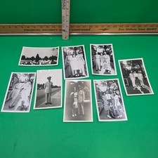 Vintage Lot of 8 Black  White 3.75inx6in WWII Soldiers in Photos