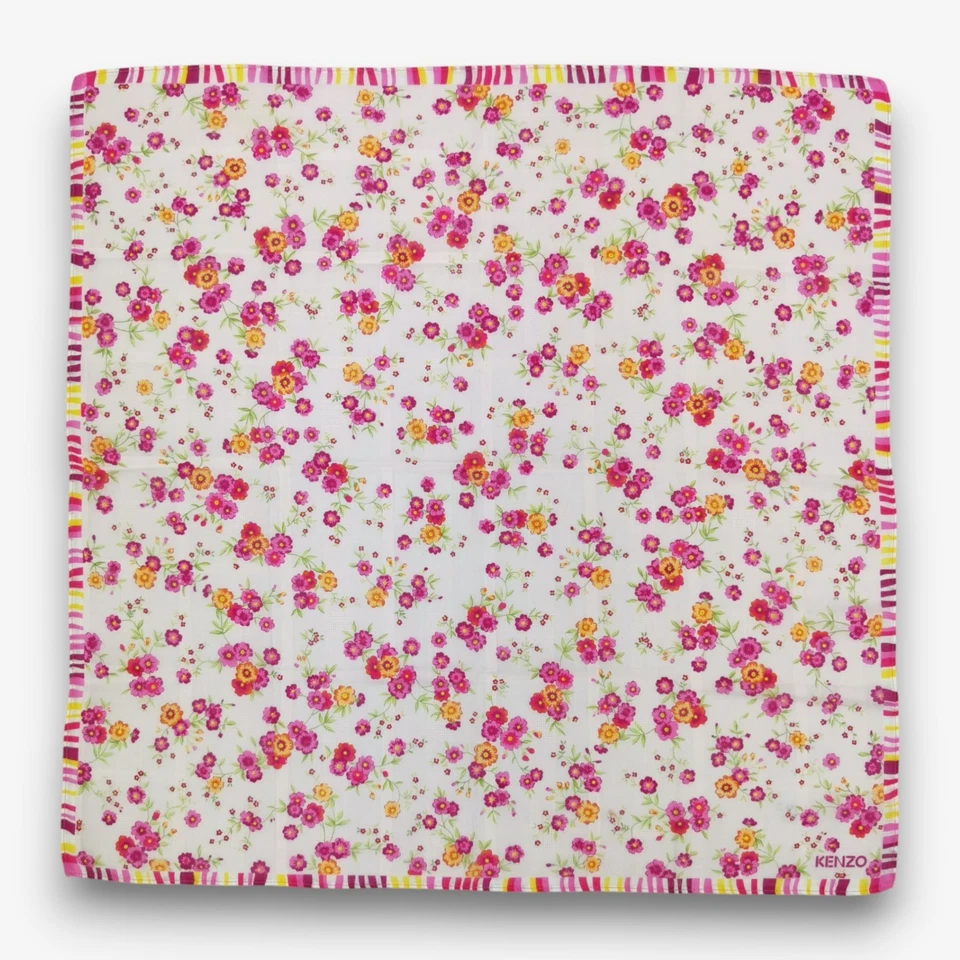 Винтажный Kenzo носовой платок цветочный Bloom шарф Рождественский шейный платок квадратный 19 x 19 - Изображение 2 из 4