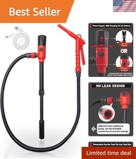 Portable 2.8 GPM Fuel Transfer Pump with USB & Battery Power for ATVs, Boats