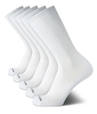 Men's Athletic Crew Socks 5-Pack 6-12.5 White
