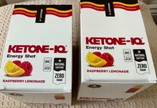 2 Boxes of 6 Bottles Ketone-IQ High Performance Caffeine Energy Shots (Rasp/Lem)