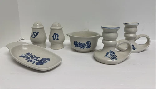 Pfaltzgraff Yorktowne Salt & Pepper Spoon Rest Candle Holders Butter Warmer Lot