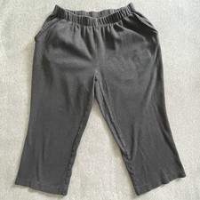 Lands' End Women's S/P 6-8 Gray Sport Knit Straight Leg Crop Pull On Pants