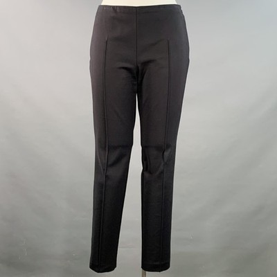 AKRIS Größe 12 Schwarz Baumwollmischung Konisch Seiten Reißverschluss Kleid Hose