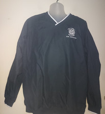 Charles River Apparel Men's Windbreaker Large V Neck Jacket Lined Golf Navy