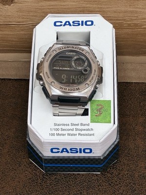 Casio MWD100HD-1B Men Watch Stanless Steel Band Illuminator WR100M  New-003