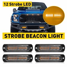 New Amber Led 4x Hazard Warning Light Strobe Bar Car Truck Boat Pickup Off-road New Amber Led 4x Hazard Warning Light Strobe Bar Car Truck Boat Pickup Off-road