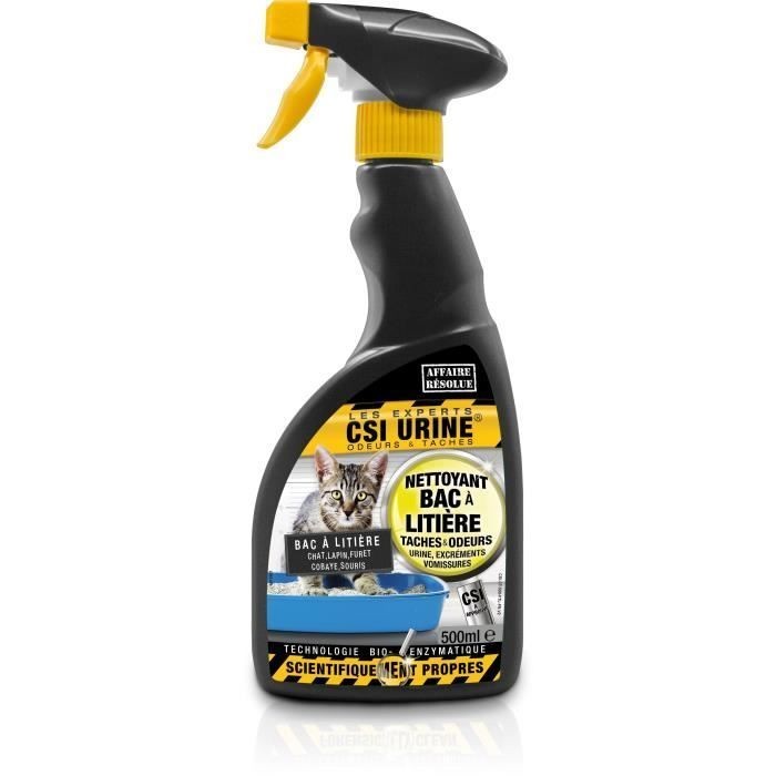 Nettoyant litiere chat CSI URINE spray 500 ml pour stopper la malproprete