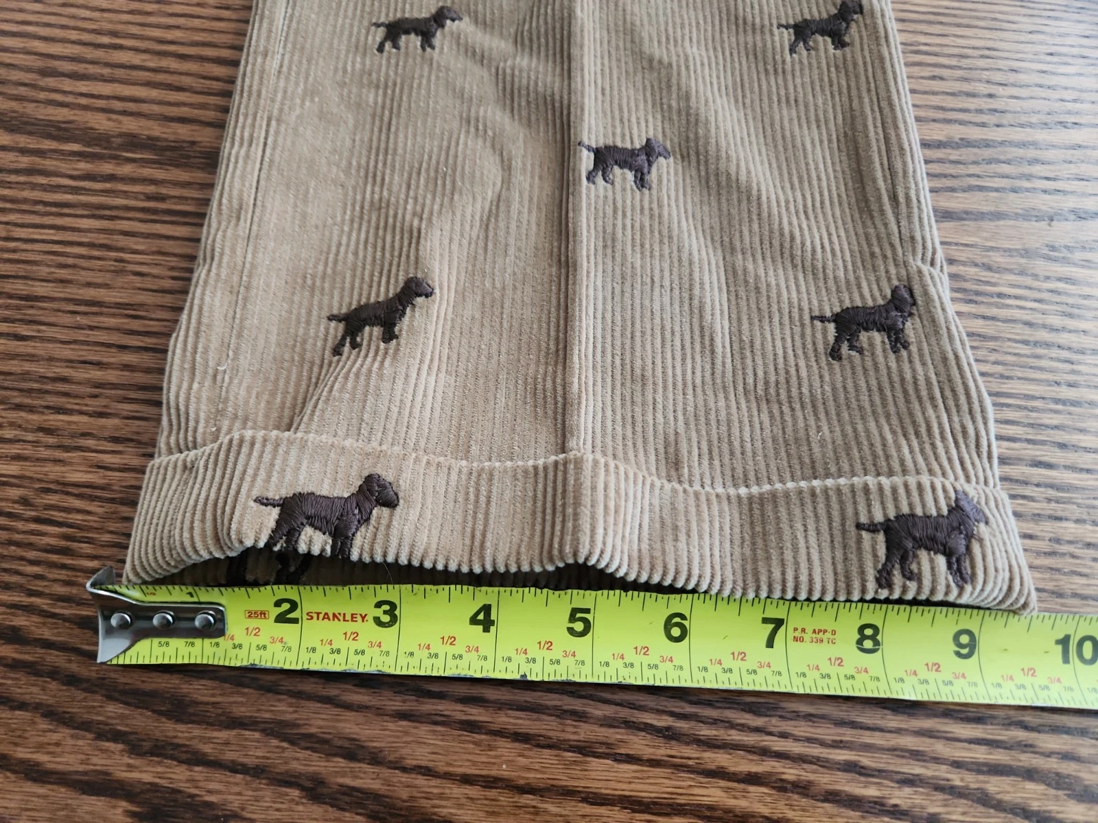 Vtg Orvis Pants Mens 38x32 (36x32) Tan Corduroy Dog Embroidered Cuffed USA Made - product detail image 9